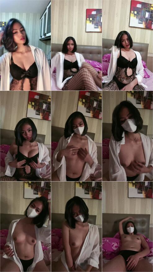 Tampil Bugil Lingerie Hitam Miss Azkaa Bondol Mango 153580